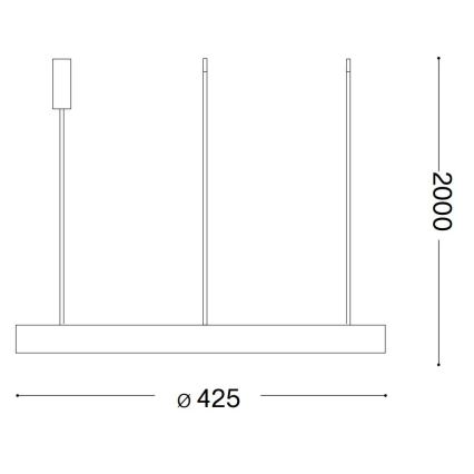 Ideal Lux - LED pendel GEMINI LED/38W/230V diameter 42,5 cm CRI 90 sort
