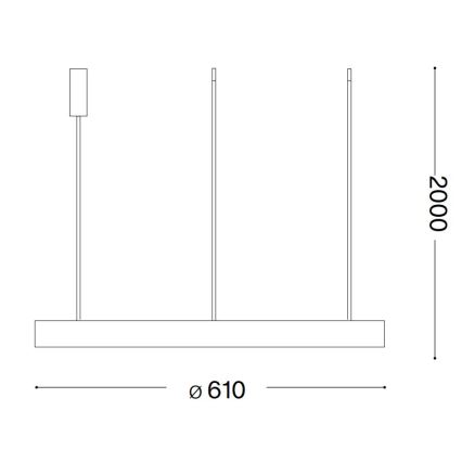 Ideal Lux - LED pendel GEMINI LED/48W/230V diameter 61 cm CRI 90 guldfarvet