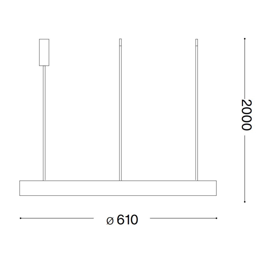 Ideal Lux - LED pendel GEMINI LED/48W/230V diameter 61 cm CRI 90 guldfarvet