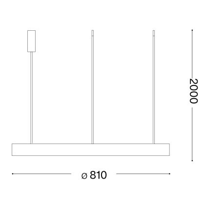 Ideal Lux - LED pendel GEMINI LED/59W/230V diameter 81 cm CRI 90 guldfarvet