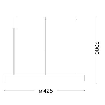 Ideal Lux - LED-pendel på wire GEMINI LED/36W/230V 4000K Ø 42,5 cm CRI 90 sort
