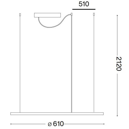 Ideal Lux - LED pendel HULAHOOP LED/28W/230V 3000K diameter 61 cm CRI 90 hvid