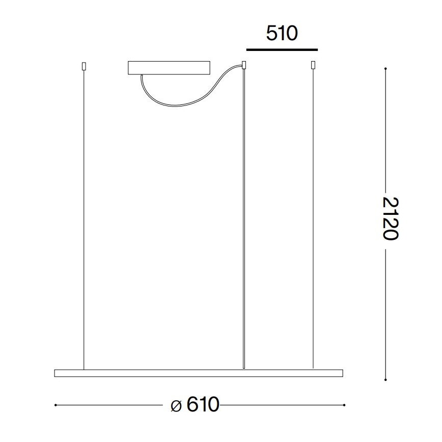 Ideal Lux - LED pendel HULAHOOP LED/28W/230V 3000K diameter 61 cm CRI 90 hvid