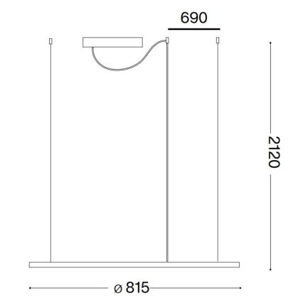 Ideal Lux - LED pendel HULAHOOP LED/39W/230V 3000K diameter 81,5 cm CRI 90 hvid