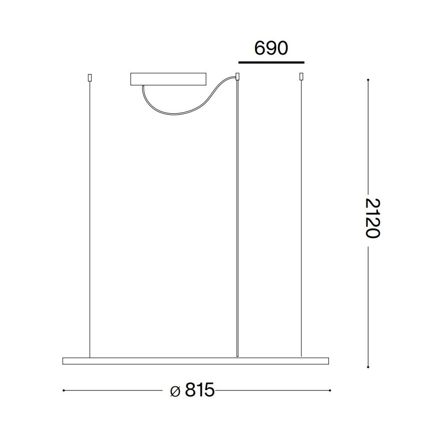Ideal Lux - LED pendel HULAHOOP LED/39W/230V 3000K diameter 81,5 cm CRI 90 hvid