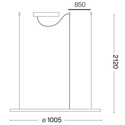 Ideal Lux - LED pendel HULAHOOP LED/46W/230V 3000K diameter 100 cm CRI 90 hvid