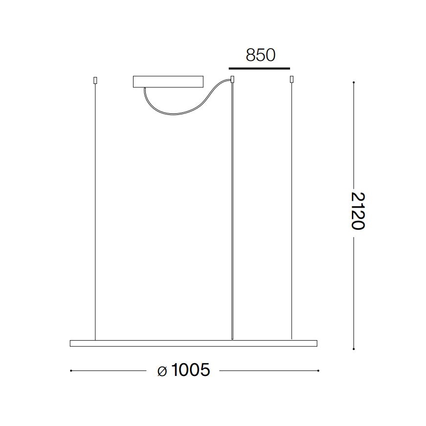 Ideal Lux - LED pendel HULAHOOP LED/46W/230V 3000K diameter 100 cm CRI 90 hvid