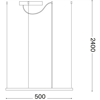 Ideal Lux - LED-pendel med kabel ORACLE SLIM LED/33W/230V 3000K CRI 90 50x50 cm sort