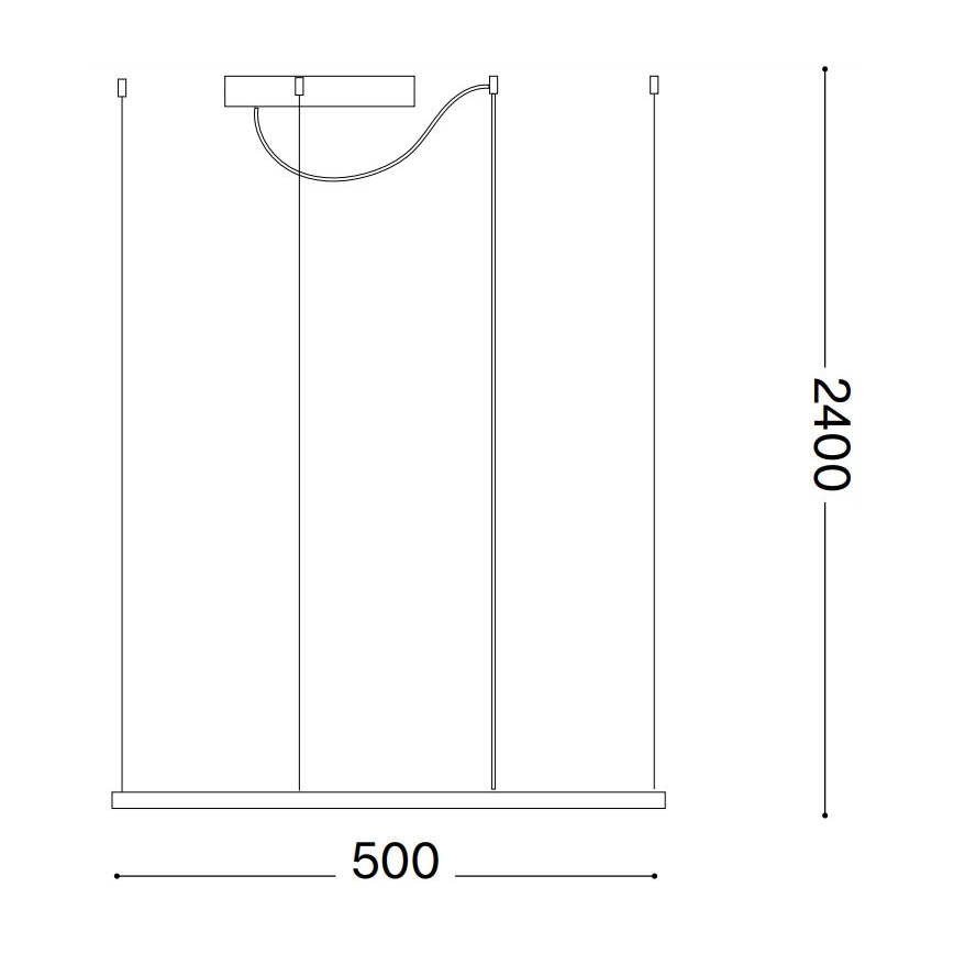 Ideal Lux - LED-pendel med kabel ORACLE SLIM LED/33W/230V 3000K CRI 90 50x50 cm sort