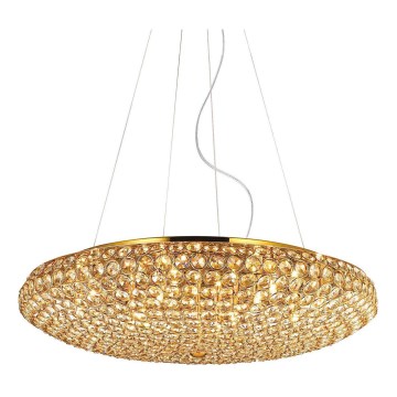Ideal Lux - LED pendel i krystal KING 12xG9/3W/230V diameter 65 cm guldfarvet