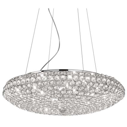 Ideal Lux - LED pendel i krystal KING 12xG9/3W/230V diameter 65 cm skinnende krom