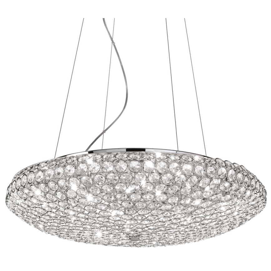 Ideal Lux - LED pendel i krystal KING 12xG9/3W/230V diameter 65 cm skinnende krom