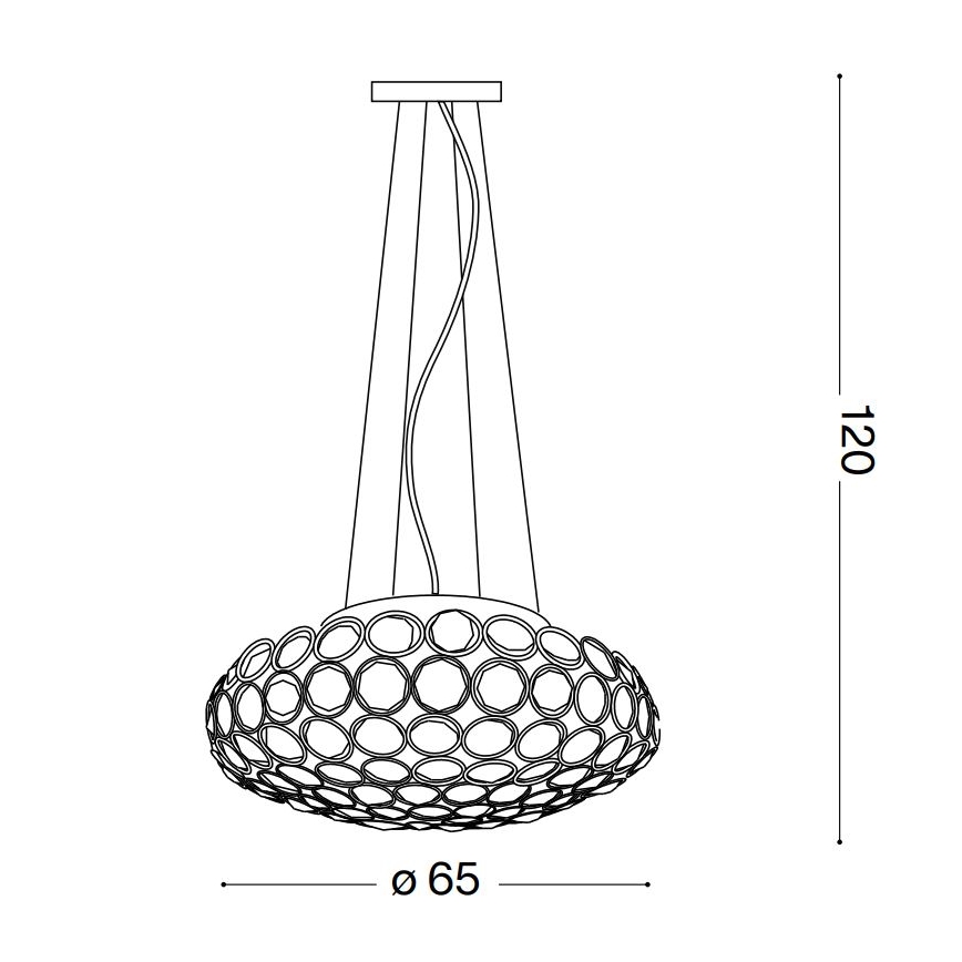 Ideal Lux - LED pendel i krystal KING 12xG9/3W/230V diameter 65 cm skinnende krom