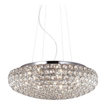 Ideal Lux - LED pendel i krystal KING 7xG9/3W/230V diameter 46 cm skinnende krom