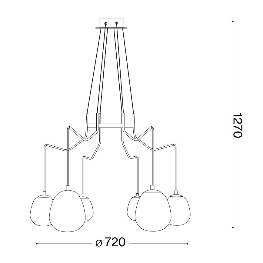 Ideal Lux - LED pendel KAROUSEL 6xG9/3W/230V diameter 72 cm messing