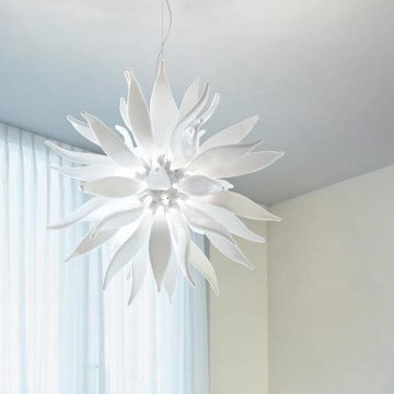 Ideal Lux - LED pendel LEAVES 12xG9/3W/230V diameter 80 cm hvid