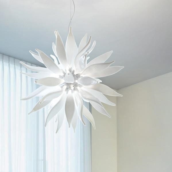 Ideal Lux - LED pendel LEAVES 12xG9/3W/230V diameter 80 cm hvid