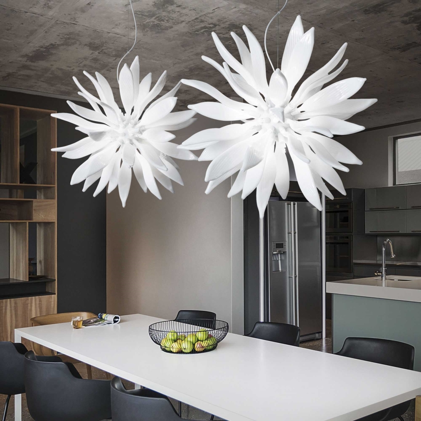 Ideal Lux - LED pendel LEAVES 12xG9/3W/230V diameter 80 cm hvid