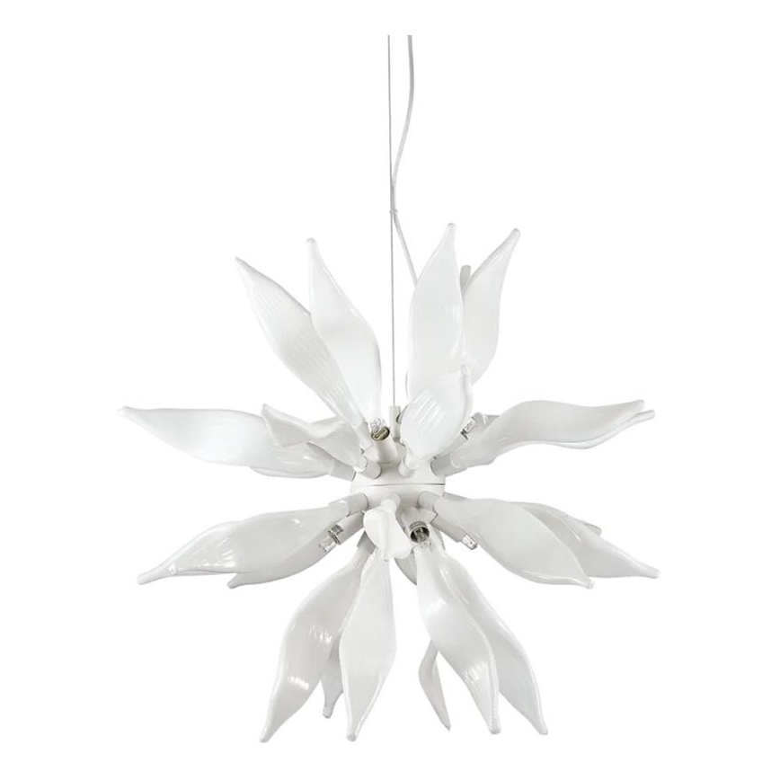Ideal Lux - LED pendel LEAVES 8xG9/3W/230V diameter 63 cm hvid