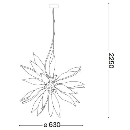 Ideal Lux - LED pendel LEAVES 8xG9/3W/230V diameter 63 cm hvid