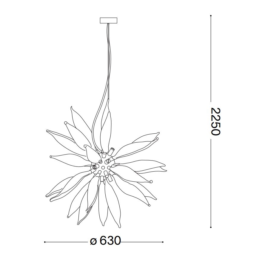 Ideal Lux - LED pendel LEAVES 8xG9/3W/230V diameter 63 cm hvid