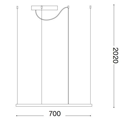 Ideal Lux - LED-pendel på wire ORACLE SLIM LED/44W/230V 3000K CRI 90 70x70 cm sort