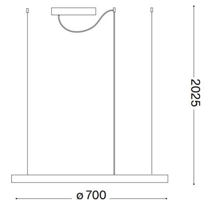 Ideal Lux - Dæmpbar LED-pendel på wire ORACLE SLIM LED/40W/230V 3000K CRI 90 Ø 70 cm hvid