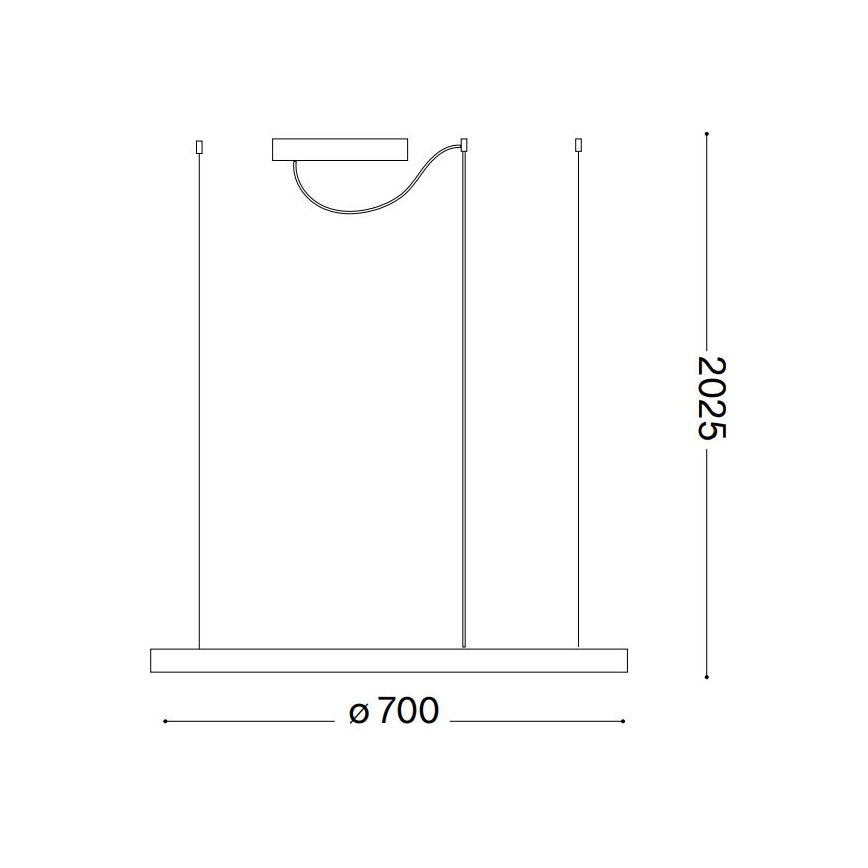 Ideal Lux - Dæmpbar LED-pendel på wire ORACLE SLIM LED/40W/230V 3000K CRI 90 Ø 70 cm hvid