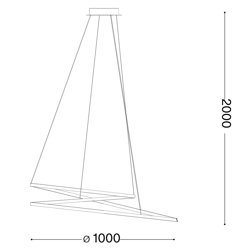 Ideal Lux - LED-pendel med wire OZ LED/75W/230V Ø 100 cm CRI 90 guld