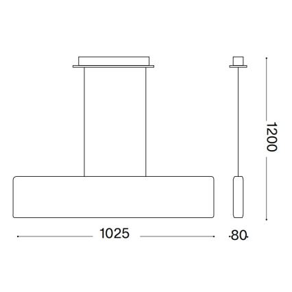 Ideal Lux - LED-pendel med wireophæng DESK LED/32W/230V 102,5 cm CRI 90 hvid