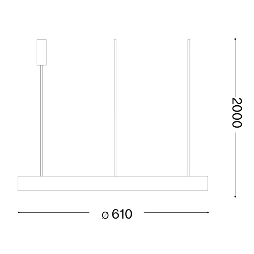 Ideal Lux - LED-pendel med wireophæng GEMINI LED/47W/230V 2700K Ø 61 cm CRI 90 hvid
