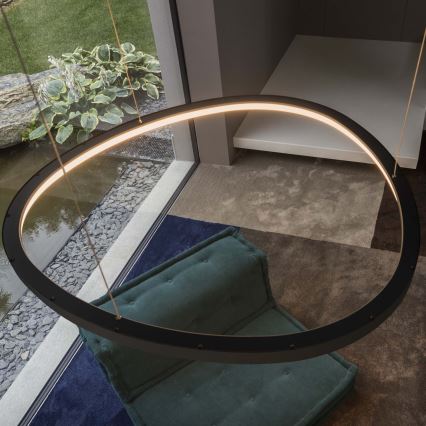 Ideal Lux - LED-pendel med wireophæng GEMINI LED/47W/230V 2700K Ø 61 cm CRI 90 sort