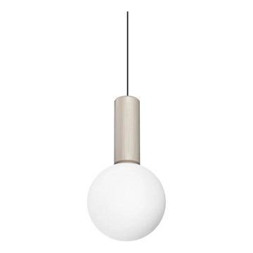 Ideal Lux - LED-pendel med wireophæng ODEON LED/8W/230V CRI 90 Ø 15 cm beige/hvid