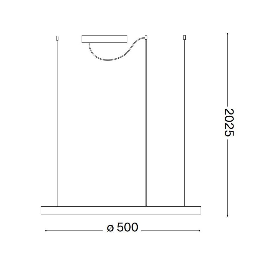 Ideal Lux - LED-pendel på wire ORACLE SLIM LED/29W/230V 3000K CRI 90 Ø 50 cm sort