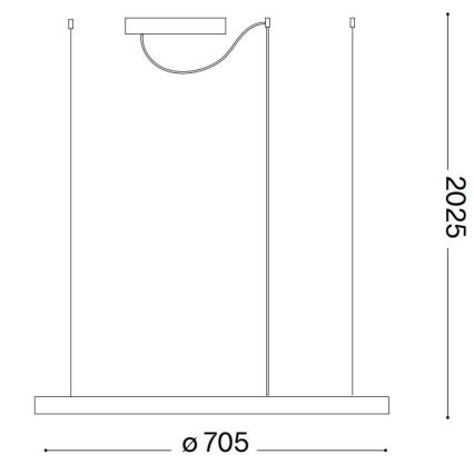 Ideal Lux - LED-pendel med wireophæng ORACLE SLIM LED/37W/230V 4000K CRI 90 Ø 70 cm hvid