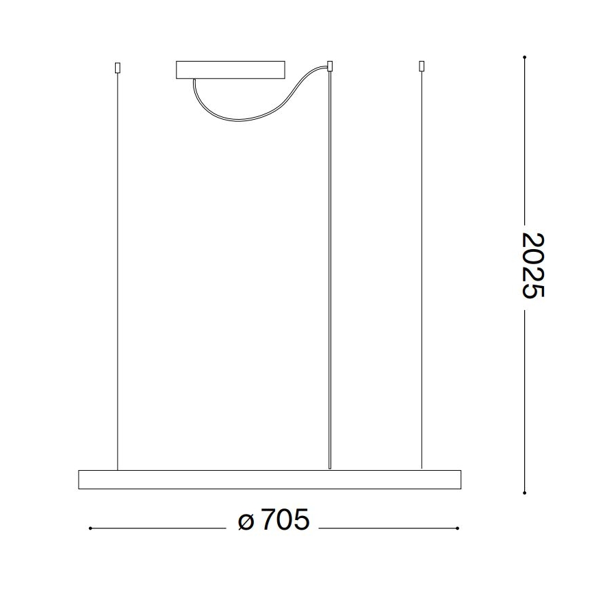 Ideal Lux - LED-pendel med wireophæng ORACLE SLIM LED/37W/230V 4000K CRI 90 Ø 70 cm hvid