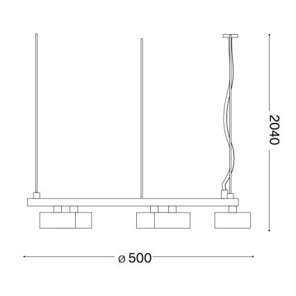 Ideal Lux - LED pendel MINOR 5xGX53/9W/230V diameter 50 cm sort