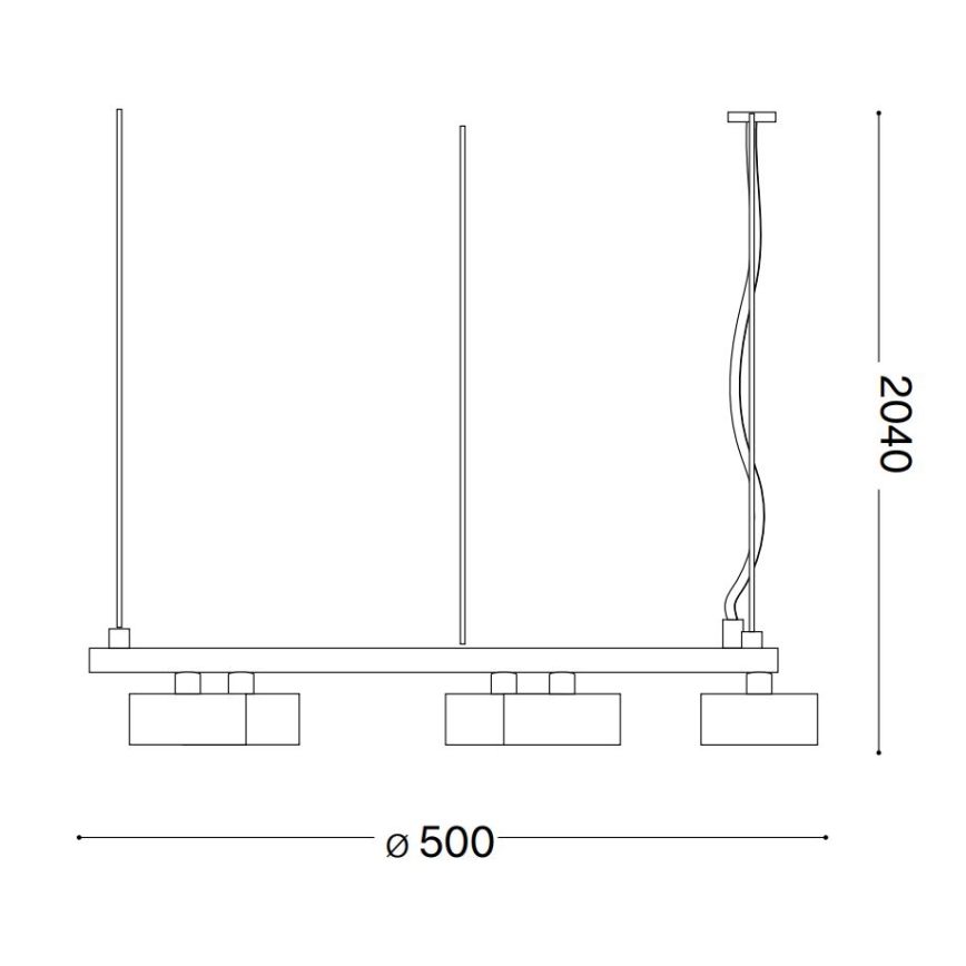 Ideal Lux - LED pendel MINOR 5xGX53/9W/230V diameter 50 cm sort