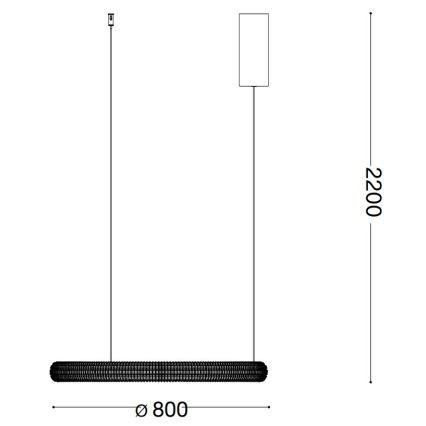 Ideal Lux - LED pendel MIRACLE LED/45W/230V diameter 80 cm CRI 90 mat krom