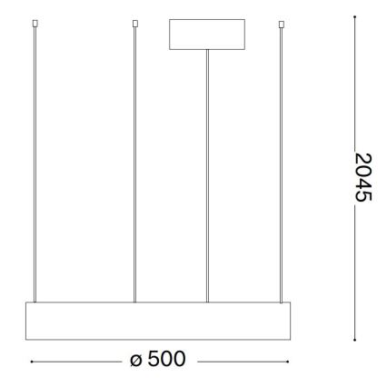 Ideal Lux - LED pendel ORACLE LED/28W/230V 3000K diameter 50 cm CRI 90 sort