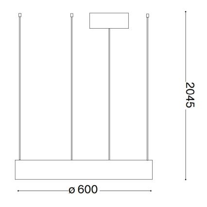 Ideal Lux - LED pendel ORACLE LED/33W/230V 3000K diameter 60 cm CRI 90 sort