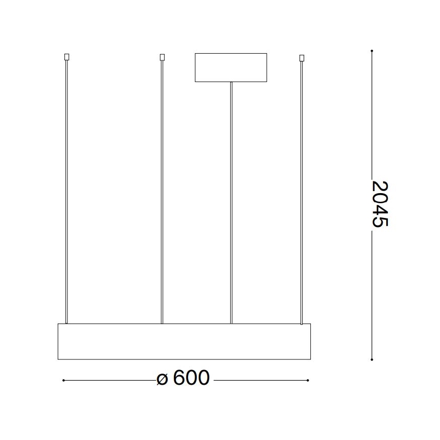 Ideal Lux - LED pendel ORACLE LED/33W/230V 3000K diameter 60 cm CRI 90 sort