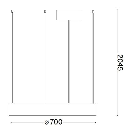 Ideal Lux - LED pendel ORACLE LED/35W/230V 3000K diameter 70 cm CRI 90 hvid