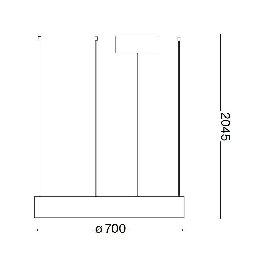 Ideal Lux - LED pendel ORACLE LED/35W/230V 3000K diameter 70 cm CRI 90 sort