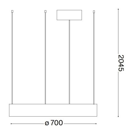 Ideal Lux - LED pendel ORACLE LED/35W/230V 3000K diameter 70 cm CRI 90 sort