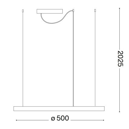Ideal Lux - LED pendel dæmpbar ORACLE SLIM LED/29W/230V 3000K diameter 50 cm sort