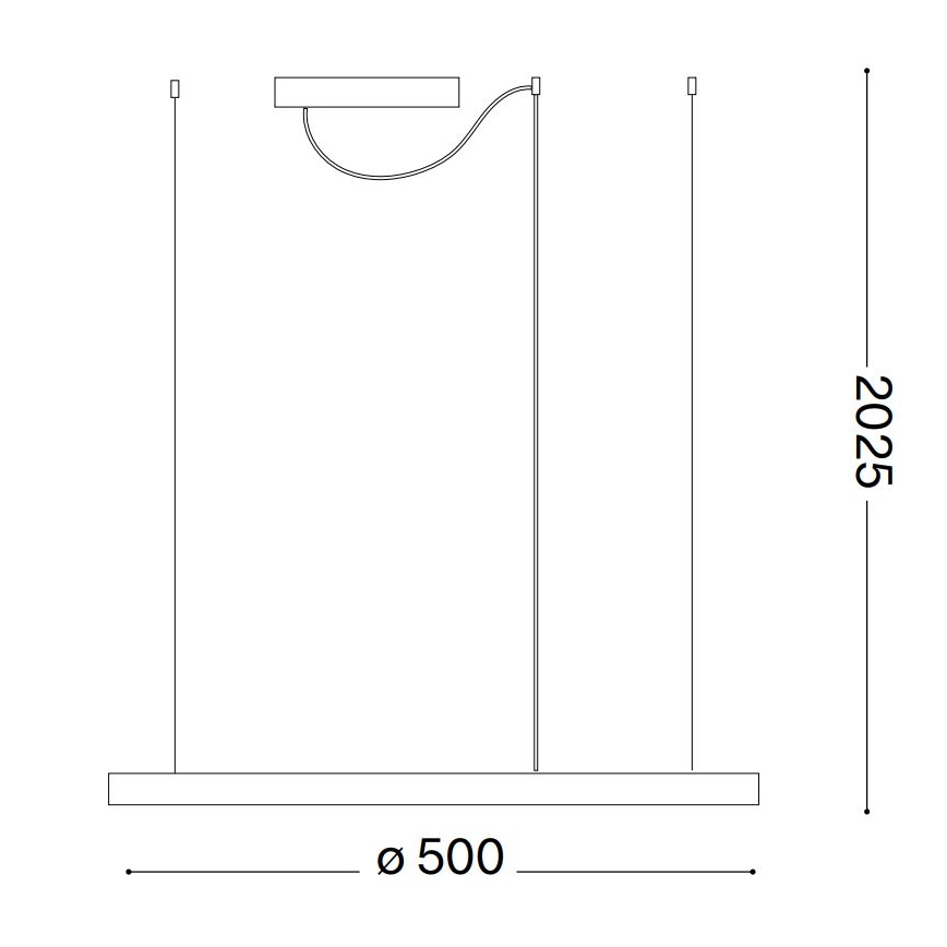 Ideal Lux - LED pendel dæmpbar ORACLE SLIM LED/29W/230V 3000K diameter 50 cm sort
