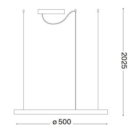 Ideal Lux - LED pendel ORACLE SLIM LED/32W/230V 3000K diameter 50 cm hvid