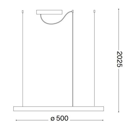 Ideal Lux - LED pendel ORACLE SLIM LED/32W/230V 3000K diameter 50 cm sort