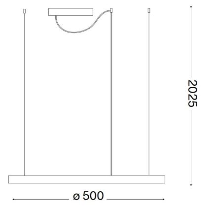 Ideal Lux - LED pendel ORACLE SLIM LED/32W/230V 4000K diameter 50 cm sort